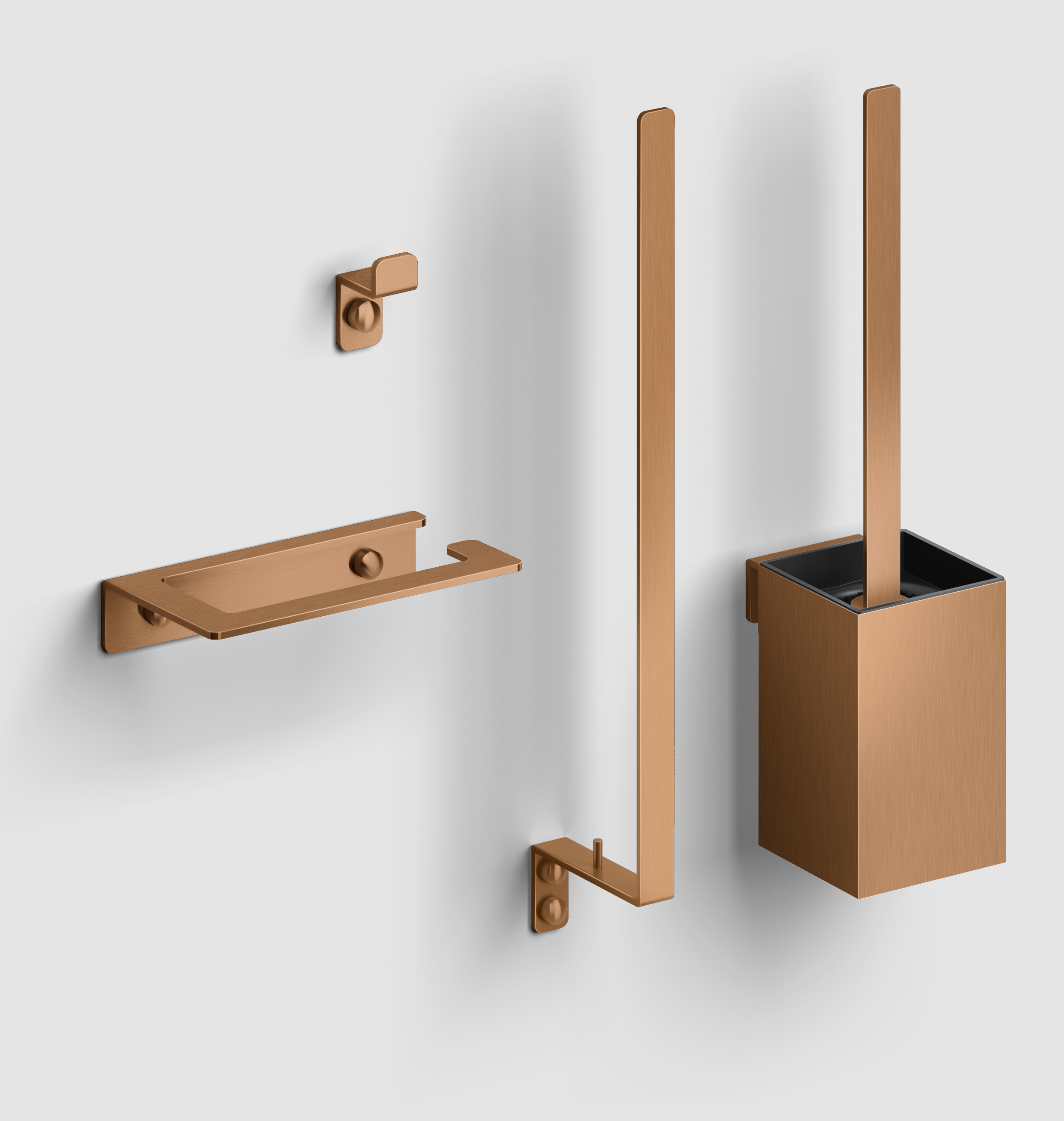 Clou Fold toilet accessoireset brons geborsteld PVD